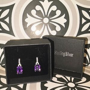 Sterling Silver Purple Earrings
